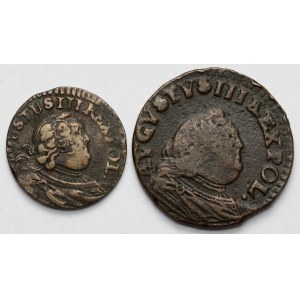 August III Saxon, 1754 Shellac and 1755 Grosz - set (2pc)