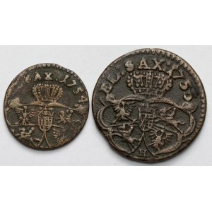 August III Saxon, 1754 Shellac and 1755 Grosz - set (2pc)