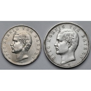 Bavaria, 3 and 5 marks 1891-1911-D - set (2pcs)