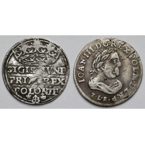 Grosz Kraków 1528 i Szóstak Bydgoszcz 1683 - zestaw (2szt)