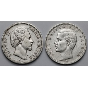 Bavorsko, 5 mariek 1874-1900-D - sada (2ks)