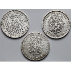 Nemecko, 5 mariek 1875-1901 - sada (3ks)