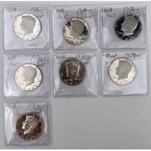 USA, PROOF 1/2 dollar 1971-1991 - set (7pcs)