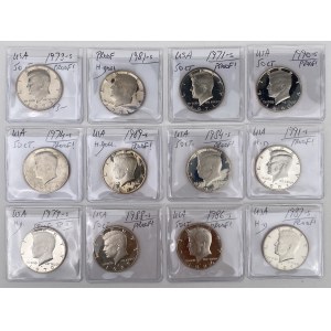 USA, PROOF 1/2 dollar 1971-1991-S - set (12pcs)