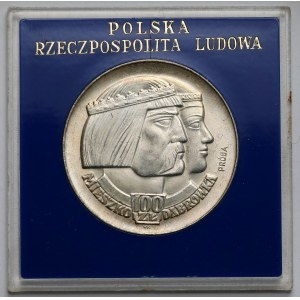 Sample SILVER 100 zlotych 1966 Mieszko and Dabrowka - heads
