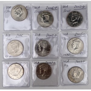 USA, 1/2 dollar 1995-2009 - set (9pcs)