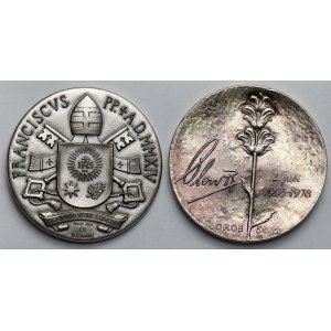 Vatican and Norway, SILVER medals - set (2pcs)