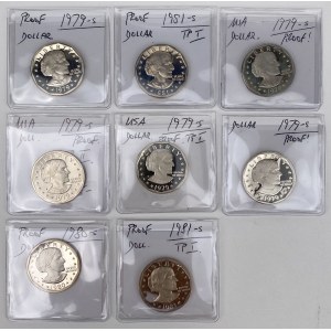 USA, PROOF $1 1979-1981-S - Satz (8Stück)