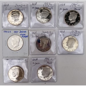 USA, PROOF 1/2 dollar 1979-2002 - set (8pcs)