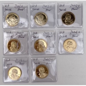 USA, PROOF $1 2001-2007 - set (8pcs)