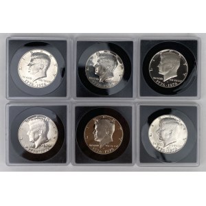 USA, PROOF 1/2 dolar 1976 - sada (6ks)