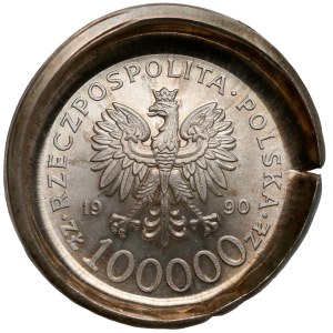 Destrukt 100.000 złotych 1990 Solidarność odm.A - AWERS - efektowny