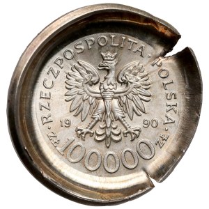 Destrukt 100.000 złotych 1990 Solidarność odm.B/C - AWERS - efektowny