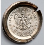 Destrukt 100.000 złotych 1990 Solidarność odm.B/C - AWERS - efektowny