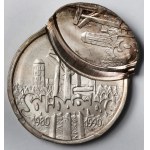 Destruct 100,000 zloty 1990 Solidarity - an off-center double-beat