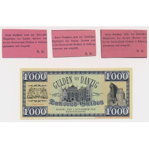 Tczew (Dirschau) - set of 3x 10pfg and a contemporary fancy voucher with Danzig (4pcs)