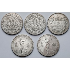 Rakousko, 5 korun 1848-1908 - sada (5ks)