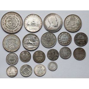 World, SILVER circulation coins - set (19pcs)