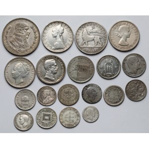 World, SILVER circulation coins - set (19pcs)