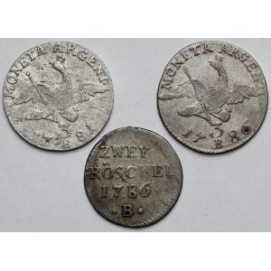 Śląsk, 2 greszle i 3 krajcary 1781-1786, Wrocław (3szt)