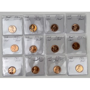 USA, PROOF 1 Cent 1960-1979 (12 St.)