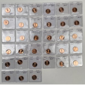 USA, PROOF 1 cent 1971-2007 - set (33pcs)