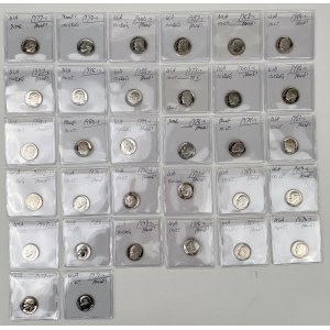 USA, PROOF 10 cents 1968-2001-S - set (32pcs)