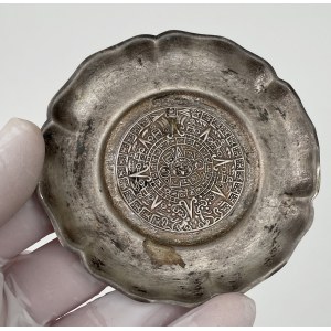 Mexico, Silver plate with representation of the Mayan Calendar