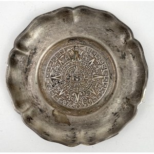 Mexico, Silver plate with representation of the Mayan Calendar