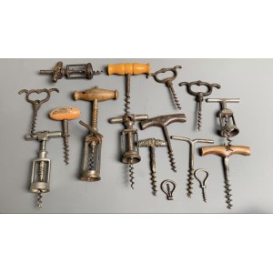 Collection of 15 pieces of old corkscrews