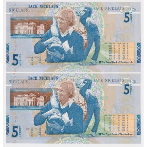Scotland, 2x 5 Pounds 2005 - consecutive issues - set (2pcs)