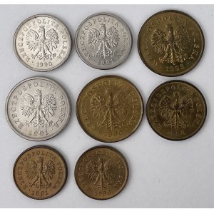 1-20 pennies 1990-1992 - set (8 pcs)