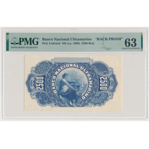 Mozambique, Banco Nacional Ultramarino, Back Proof 2.500 Reis ND (ca. 1909)