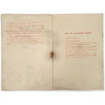 Second Republic, Reunion on the 25th Anniversary of the Armed Deed, Participant Cards August 5-6, 1939.