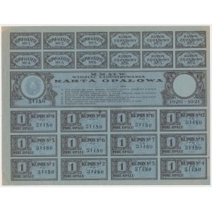 Warsaw, Fuel card 1920-1921 - 1 portion