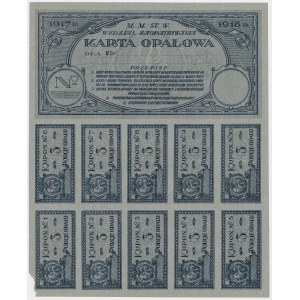 Warsaw, Fuel Card 1917-1918 - 3 portions