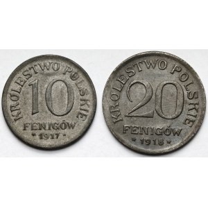 Kingdom of Poland, 10-20 fenigs 1917-1918 - set (2pcs)
