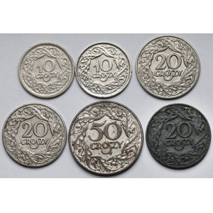 10-50 haléřů 1923-1938 - sada (6 ks)