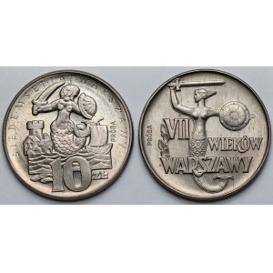 CuNi 10 zlotých 1965 - VII století Varšavy - sada (2ks)