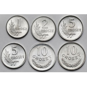 1-10 penny 1949-1976 - set (6 pezzi)