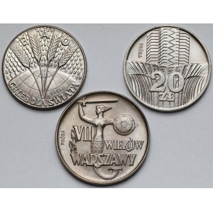CuNi 10 gold sample 1965-1973 - set (3pcs)