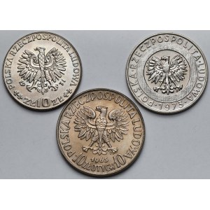 CuNi 10 gold sample 1965-1973 - set (3pcs)