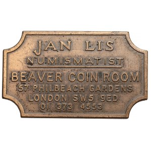Plakietka, Jan Lis Numismatist (II połowa XX w.)