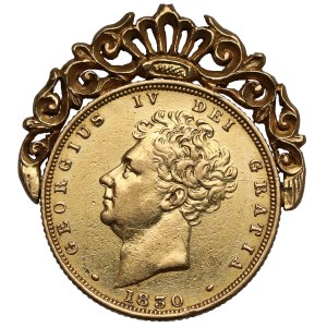 UK, George VI, Sovereign 1830, London - framed