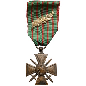 France, Croix de Guerre war cross with palm tree