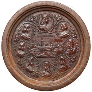Austria, Medal warcabowy / Brettstein - Józef I i Leopold I