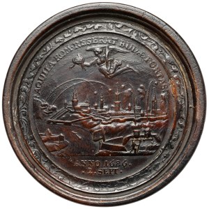 Austria, Checkers medal / Brettstein - capture of Buda - chariot