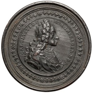 Austria, Checkers medal / Brettstein - Charles VI / liberation of Budapest from the Turks 1686