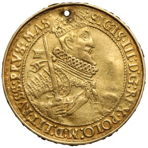 Zygmunt III Waza, Półportugał (5 dukatów) 1620, Bydgoszcz - odbitka talara lekkiego koronnego w ZŁOCIE