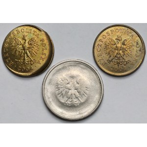 Destrukty 5 groszy 2004 i 1 złoty - zestaw (3szt)